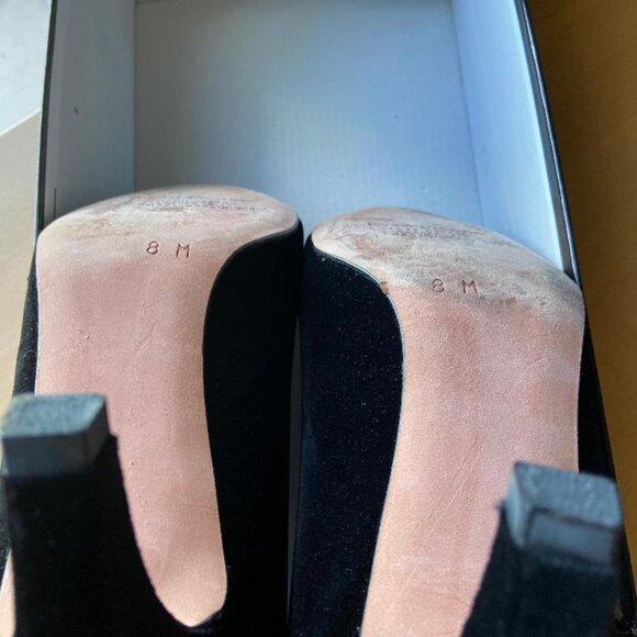 Evan Picone Vintage Black Velvet & Satin Shoes with Detachable Rhinestone Clips - Picture 11 of 12